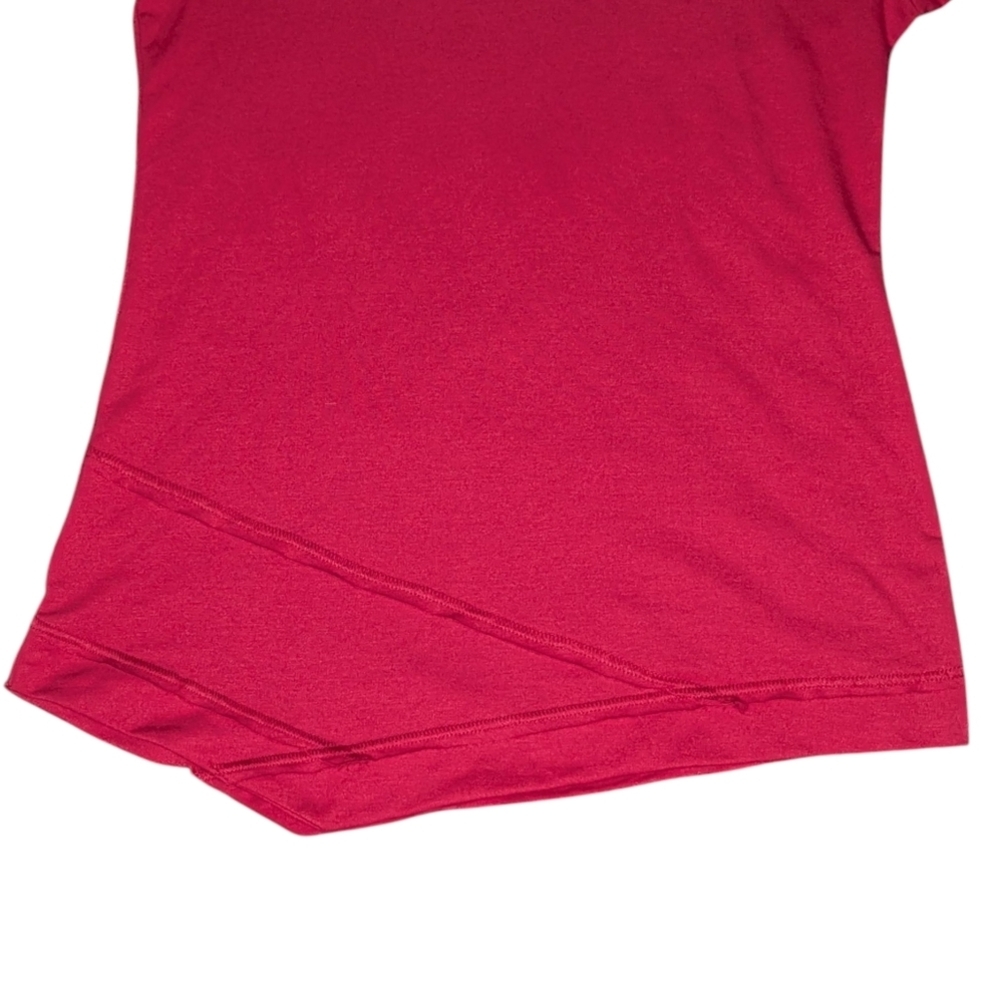 Weekends by Chicos Tunic Top 0/Small Red Cowl Neck Long Sleeve Asymmetrical Hem - Picture 11 of 12